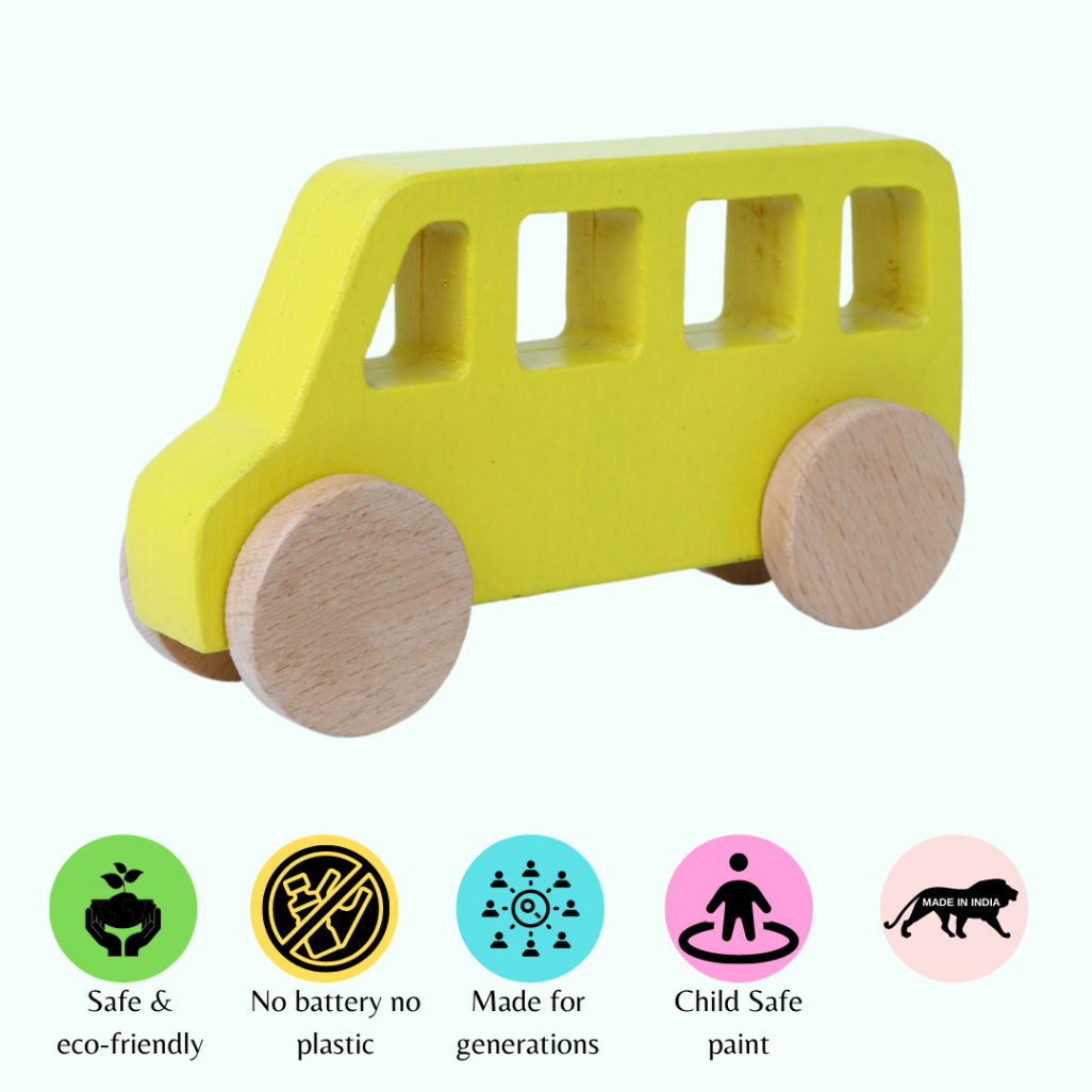 Wooden Bus With Garage