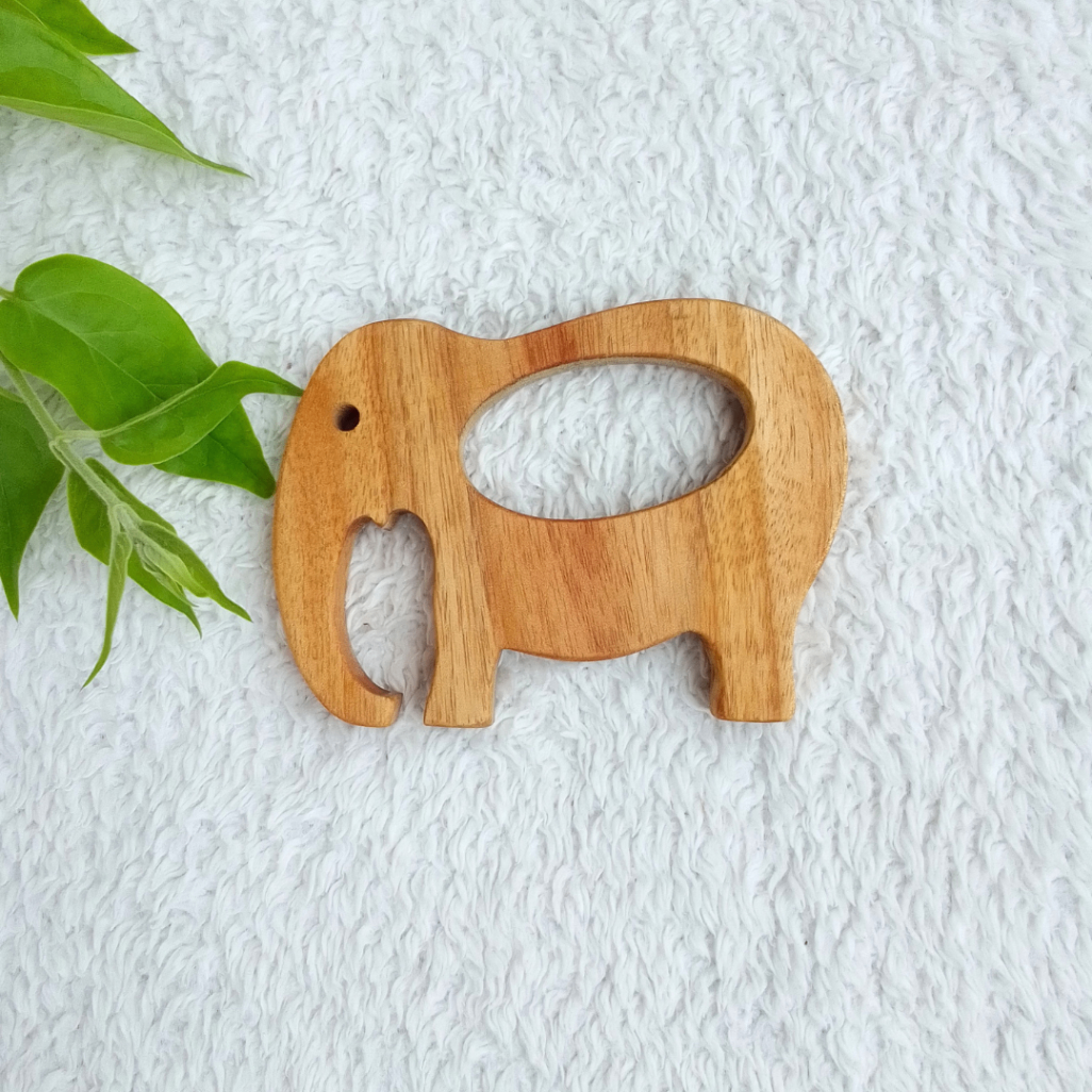 Neem Wood Teethers & Funny Bunny Wooden Rattle