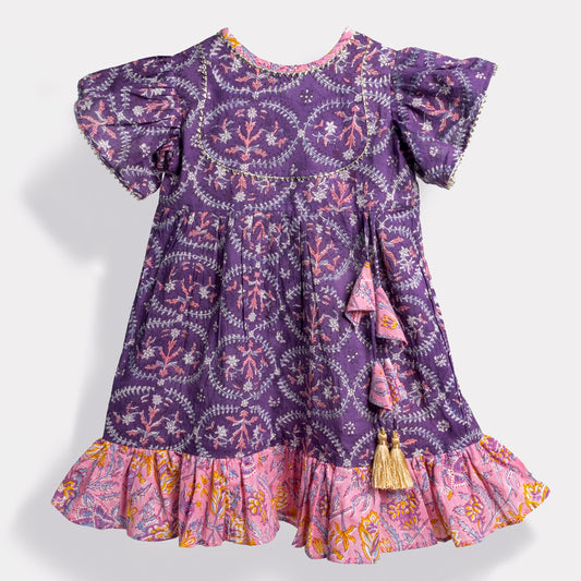 Pretty Petals Herbal Dyed Cotton Summer Girls Frock