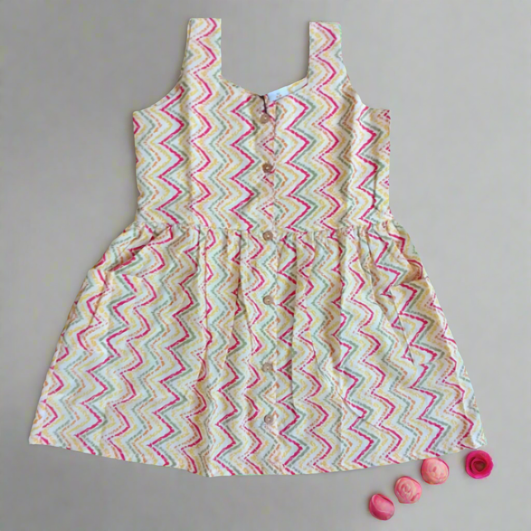 Organic cotton delight dress, multi shape stacker & red jeep combo