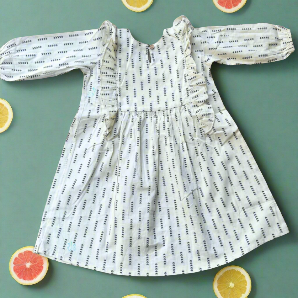 Summer Elegance White Cotton Dress for Girls