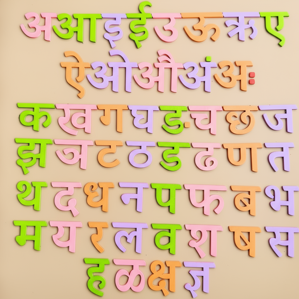 Wooden Marathi Varnamala With Cards 4Y+