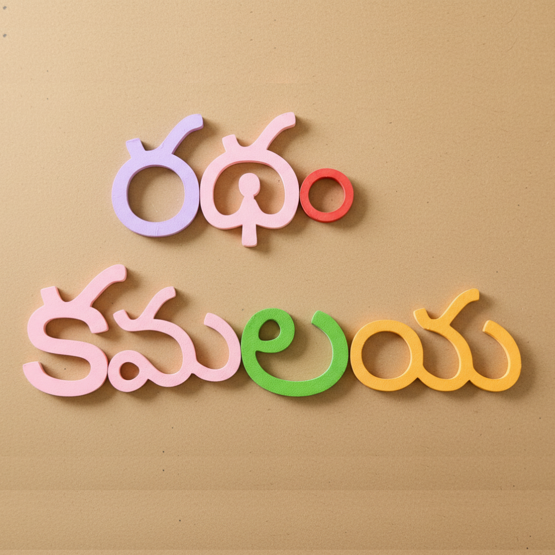 Wooden Telugu Varnamala