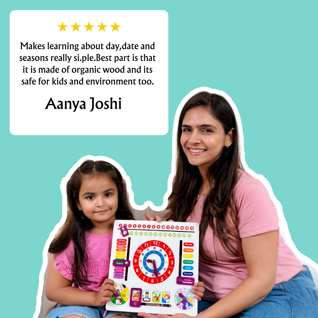 Wooden Weather & Calendar Clock Toy