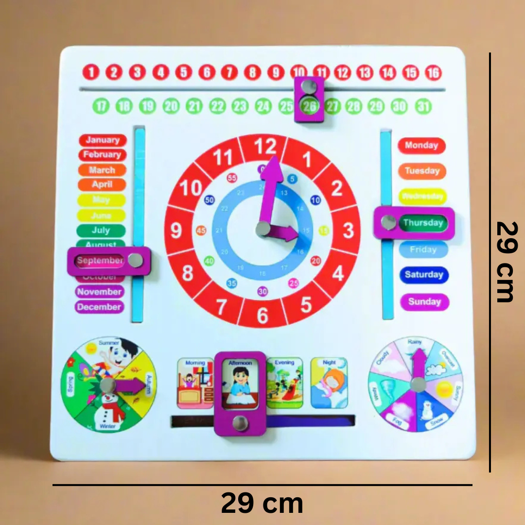 Wooden Weather & Calendar Clock Toy