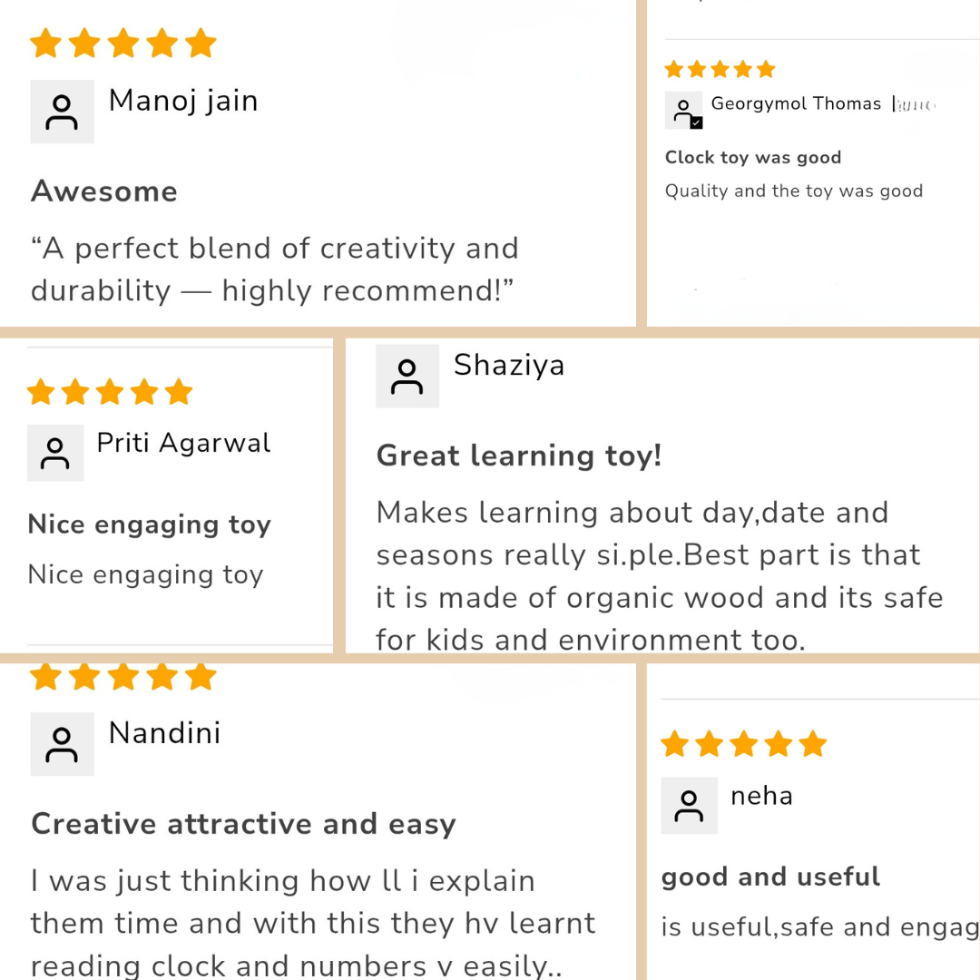 Wooden Weather & Calendar Clock Toy