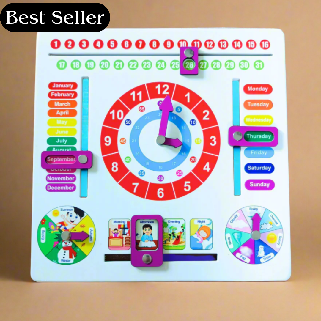 Wooden Weather & Calendar Clock Toy