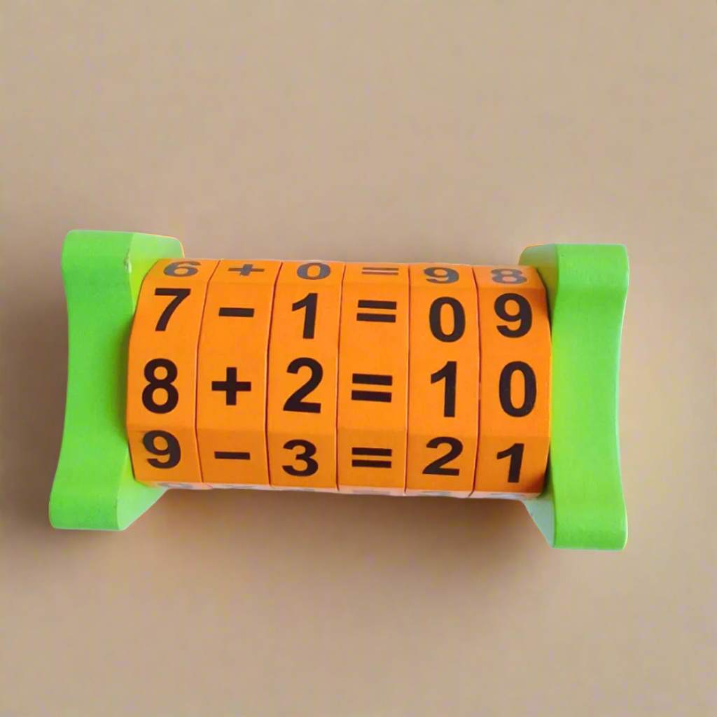 Wooden Math Wheel Toy | Math calculations toy | Number learning toy ...