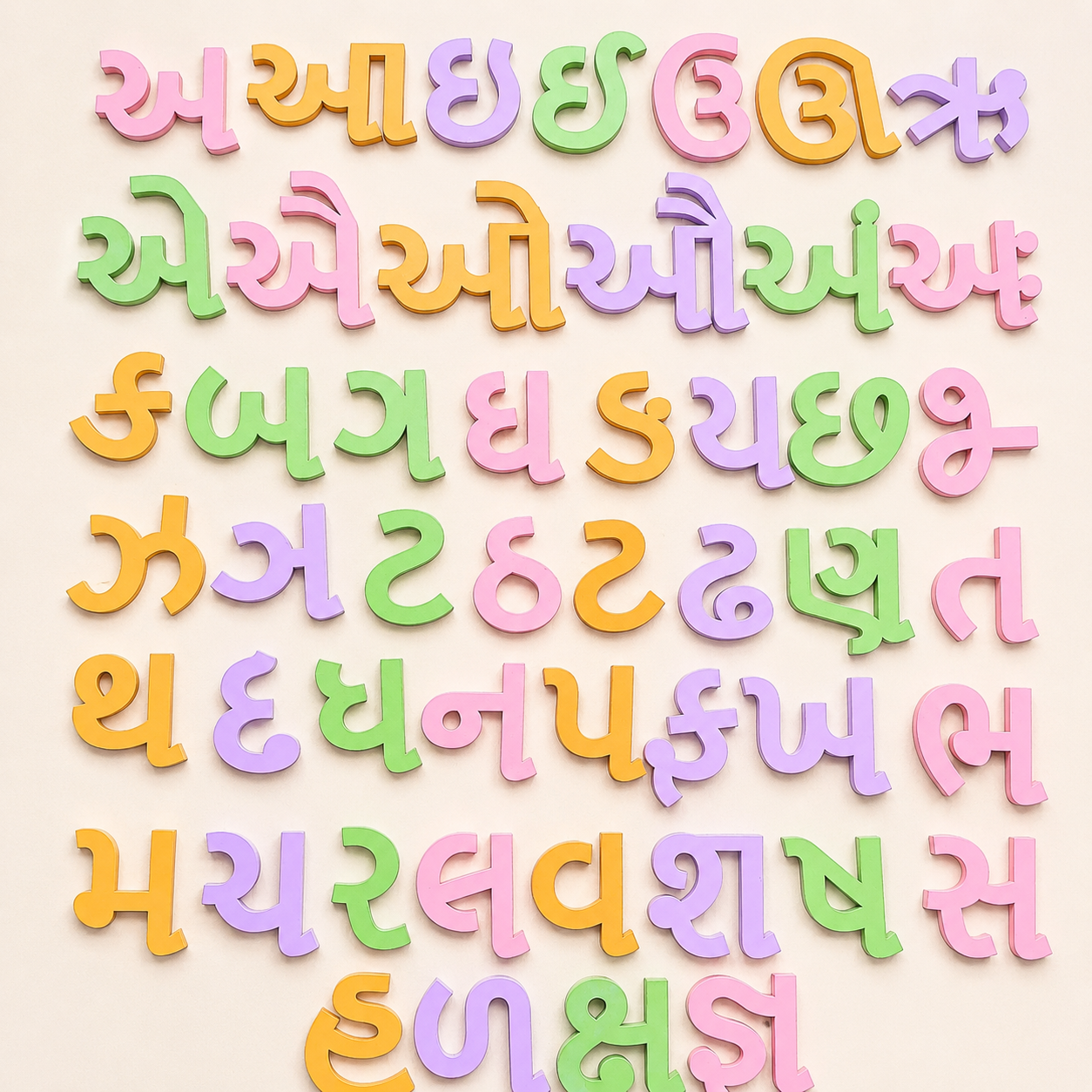 Wooden Gujarati Varnamala