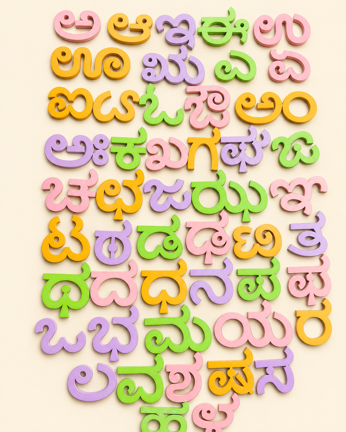 Wooden Kannada Varnamala