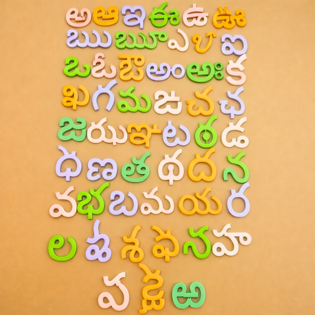Wooden Telugu Varnamala