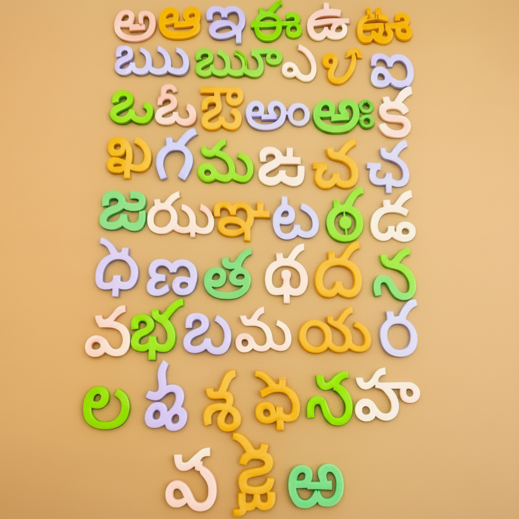 Wooden Telugu Varnamala