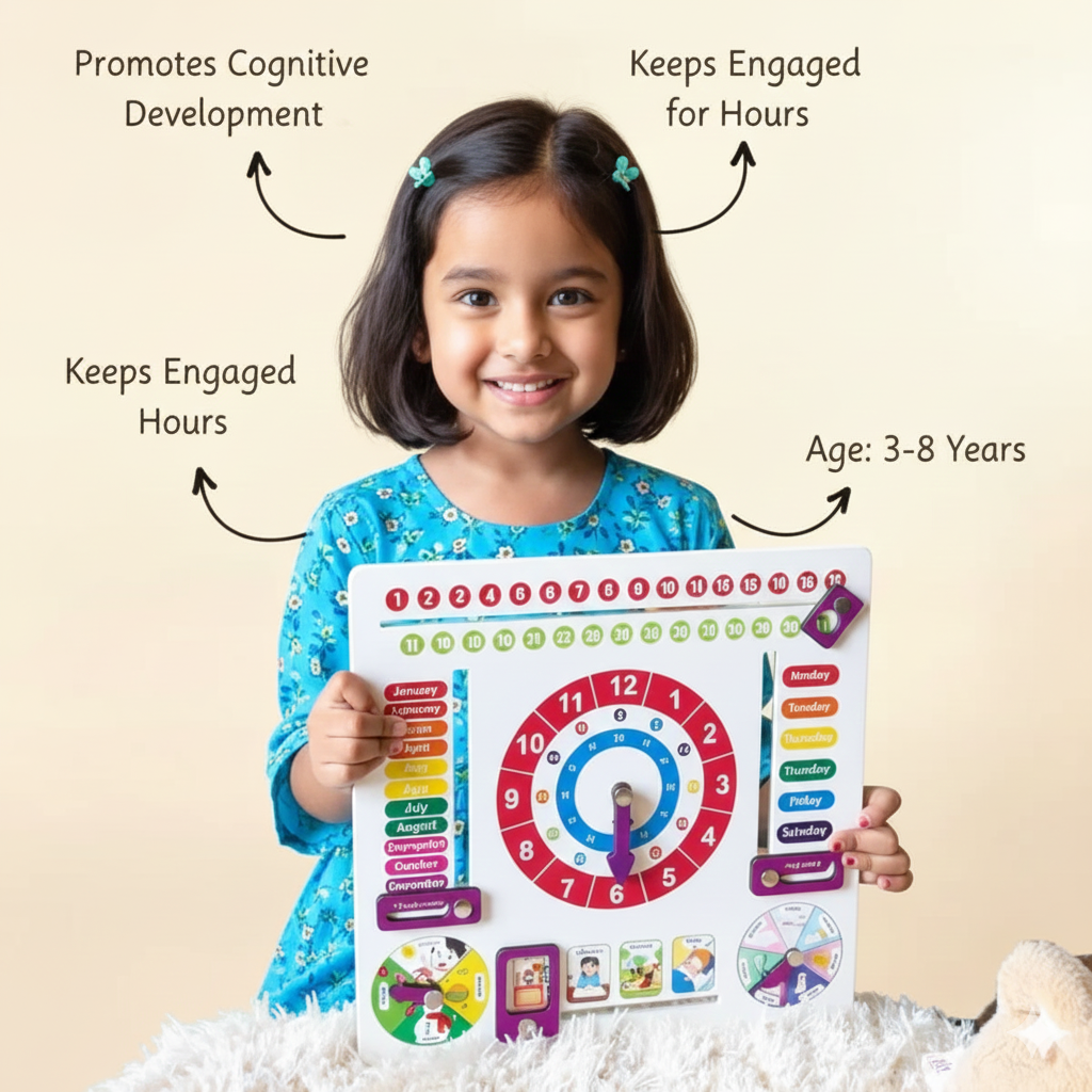 Wooden Weather & Calendar Clock Toy