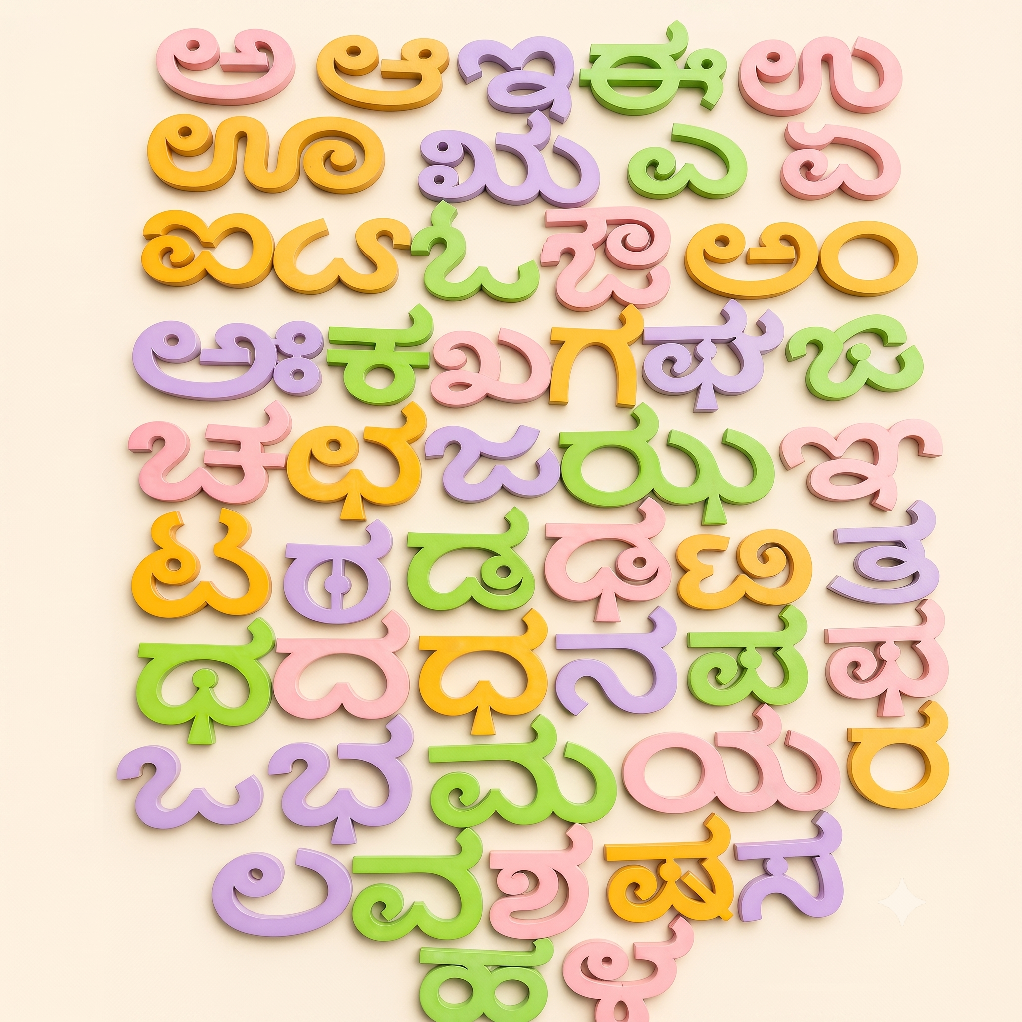 Wooden Kannada Varnamala