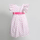 Pink Dot-Print Pure Soft Cotton Dress with Lining