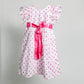 Pink Dot-Print Pure Soft Cotton Dress with Lining