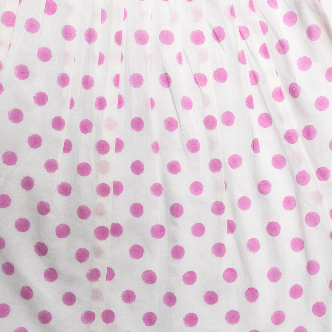 Pink Dot-Print Pure Soft Cotton Dress