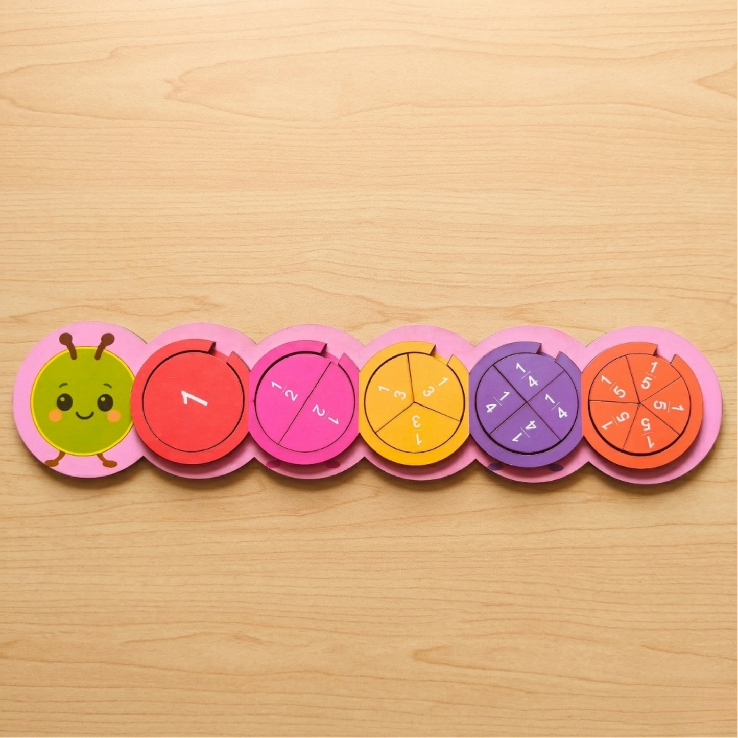 Wooden Fraction Caterpillar