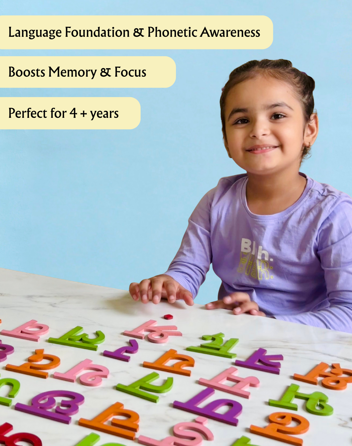 Wooden Hindi Varnamala With Cards 4Y +