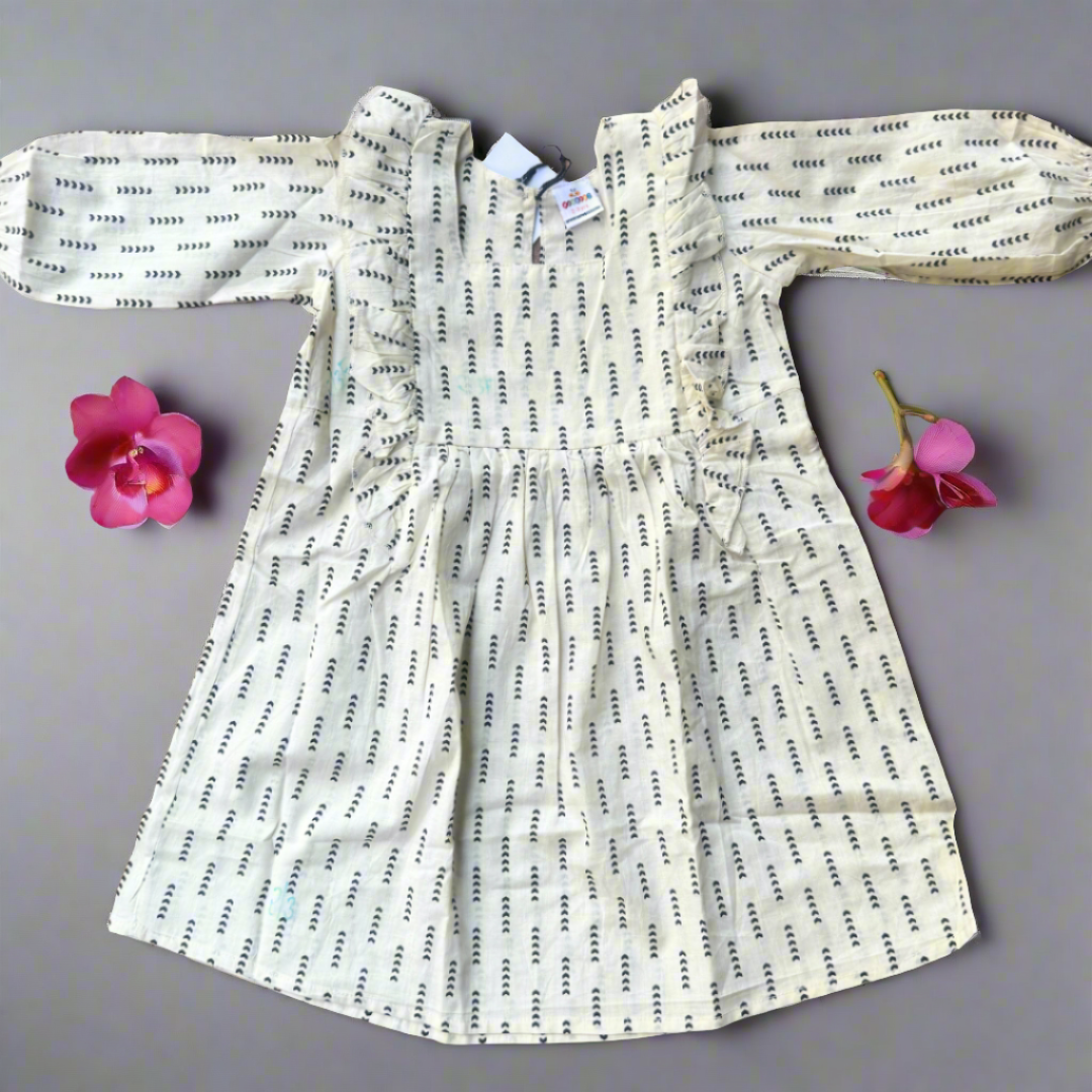 Summer Elegance White Cotton Dress for Girls