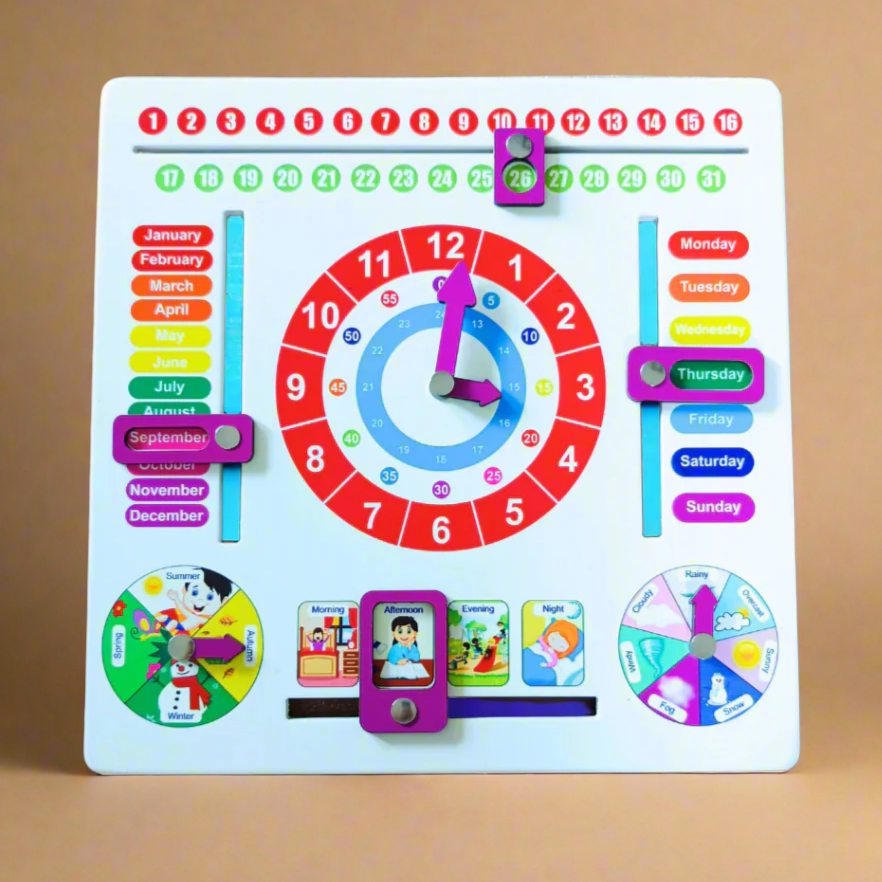 Wooden Weather & Calendar Clock Toy