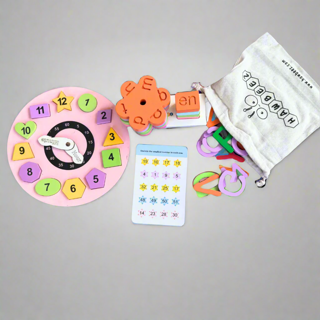 3 Letter, Activity Card, Alphabets & Puzzle Clock Combo