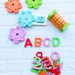 Wooden 3 Letter Words Toy, Math Wheel And English Alphabet Combo