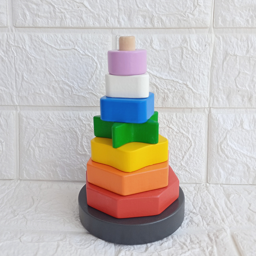 Wooden Multi Shapes Stacker