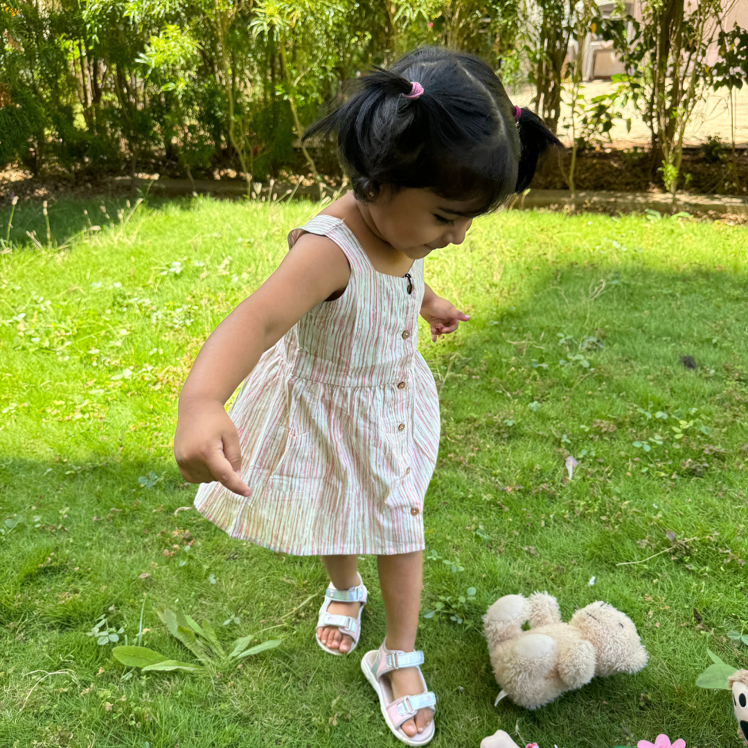 Sunshine Stripe 100% Organic Cotton Frock