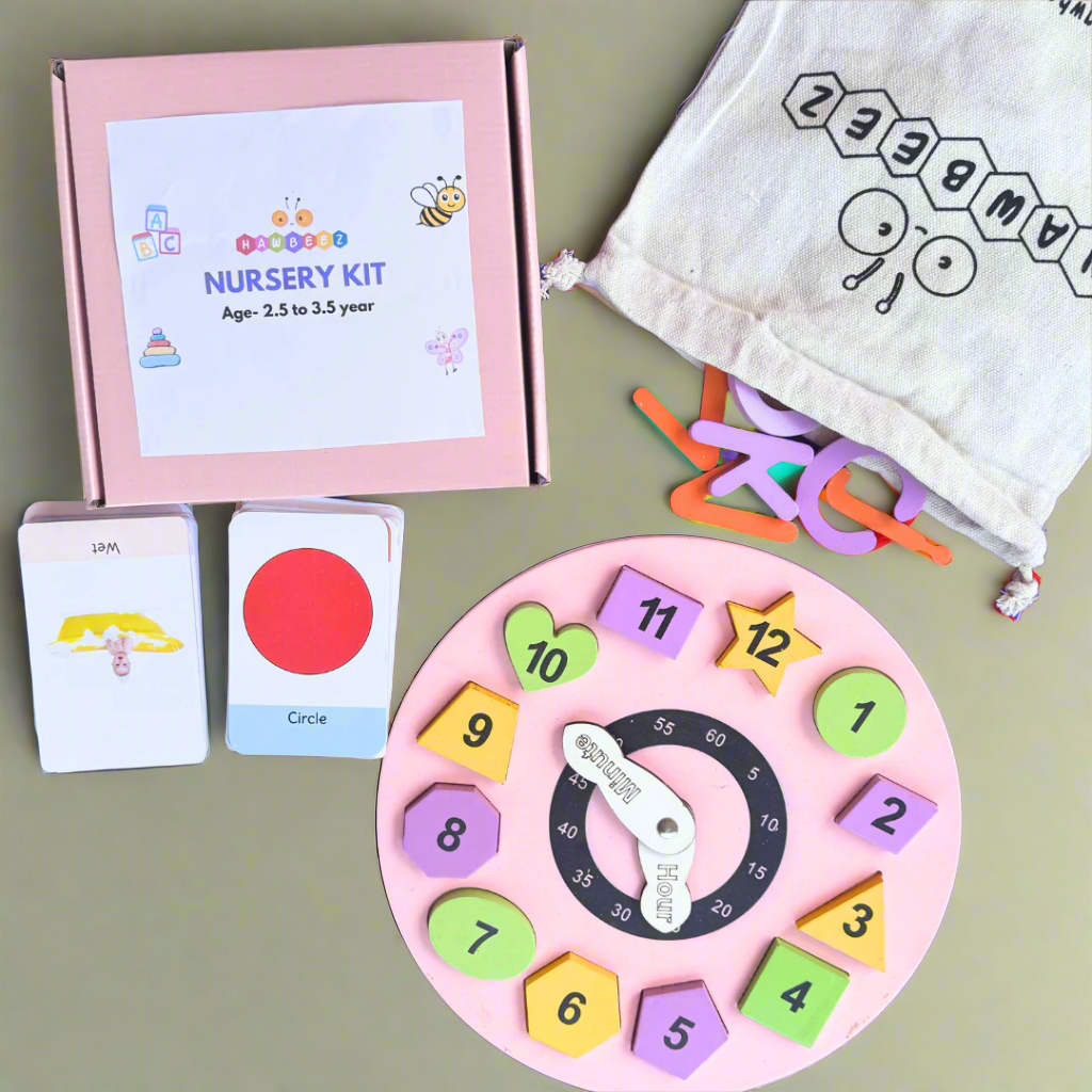 Puzzle Clock, Flash Cards & Capital Alphabets